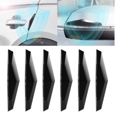 6 PCS Universal Car Screaming Bumper Door + Rearview Mirror Anti-collision Strip Protection Guards Plastic Trims Stickers(Black)