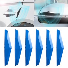6 PCS Universal Car Screaming Bumper Door + Rearview Mirror Anti-collision Strip Protection Guards Plastic Trims Stickers(Blue)