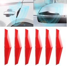 6 PCS Universal Car Screaming Bumper Door + Rearview Mirror Anti-collision Strip Protection Guards Plastic Trims Stickers(Red)