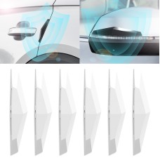 6 PCS Universal Car Screaming Bumper Door + Rearview Mirror Anti-collision Strip Protection Guards Plastic Trims Stickers(White)