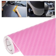 Цеточная декоративная наклейка ПВХ 3D углеродного волокна, размер: 152 см х 50 см (розовый)