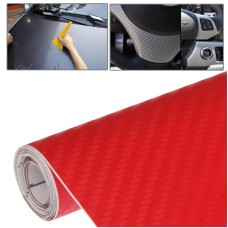 Декоративная 3D 3D Углеродное волокно ПВХ наклейка, размер: 152 см х 50 см (красный)