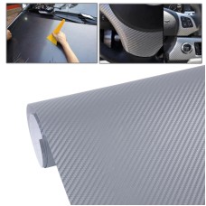 Цеточная декоративная наклейка ПВХ 3D углеродного волокна, размер: 152 см х 50 см (светло -серый)