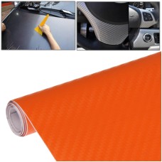 Цеточная декоративная наклейка с 3D углеродного волокна, размер: 127 см х 50 см (оранжевый)