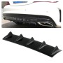 Universal Car Rear Bumper Lip Diffuser 5 Shark Fin Style Black ABS, Size: 58.4 x 53.3 x 15.2cm