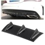 Universal Car Rear Bumper Lip Diffuser 3 Shark Fin Style Carbon Fiber ABS, Size: 35.5 x 30.5 x 15.2cm