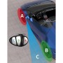 3R-146 3 in 1 Car Rearview Auxiliary Blind Spot Mirror Rear View 146 Front Wheel Mirror for Right Side