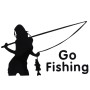 Красота Go Fishing Styling Offerice Car Sticker, размер: 14см x 8,5 см (черный)