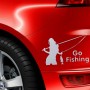 Красота Go Fishing Styling Offerice Car Sticker, размер: 14 см х 8,5 см (серебро)