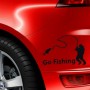 10 PCS Go Fishing Styling Reflective Car Sticker, Size: 14cm x 9.5cm(Black)