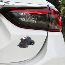Eagle Head Pattern Car Metal Body Decorative Sticker (Black)