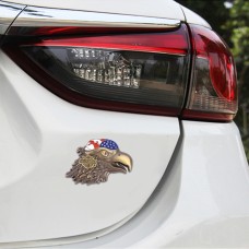 Eagle Head Pattern Car Metal Body Decorative Sticker (Bronze)