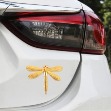 Dragonfly Shape Car Metal Body Decorative Sticker (Gold)