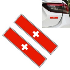 2 PCS Swiss Flag Pattern Rectangle Car-Styling Sticker Random Decorative Sticker