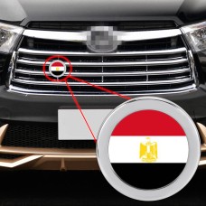 Устройство автомобиля египетского флага Паттерн металлический передняя решетка с сетью насекомые сети декоративная наклейка Случайная наклейка, диаметр: 5,4 см (серебро)