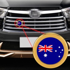 Устроение автомобиля Австралийское флаг шаблон металлический передняя решетка с сетью насекомого декоративной наклейки случайная наклейка, диаметр: 5,4 см (золото)
