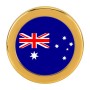 Устроение автомобиля Австралийское флаг шаблон металлический передняя решетка с сетью насекомого декоративной наклейки случайная наклейка, диаметр: 5,4 см (золото)