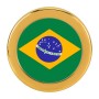 Устроение автомобилей бразильское флаг шаблон металлический передняя решетка с сетью насекомого декоративной наклейки случайная наклейка, диаметр: 5,4 см (золото)