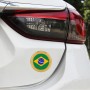 Устроение автомобилей бразильское флаг шаблон металлический передняя решетка с сетью насекомого декоративной наклейки случайная наклейка, диаметр: 5,4 см (золото)