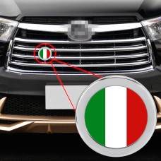 Устройство автомобиля итальянское флаг шаблон металлический передняя решетка с сетью насекомого декоративной наклейки случайная наклейка, диаметр: 5,4 см (серебро)