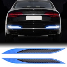 2 PCS Carbon Fiber Car-Styling Rear Bumper Decorative Strip, External Reflection + Inner Carbon Fiber(Blue)