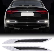 2 PCS Carbon Fiber Car-Styling Rear Bumper Decorative Strip, External Reflection + Inner Carbon Fiber(White)