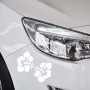 5 PCS Chrysanthemum Shape Plastic Car Free Sticker(White)