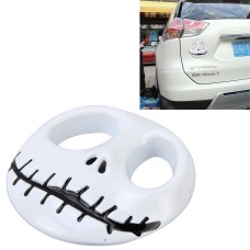 Skull Bone Shape Auto Sticker 3D Metal Fashion Car Stickers(White)