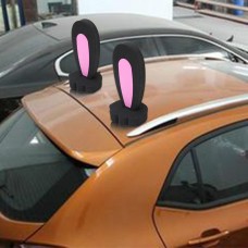 2 PCS Rabbit Ears Shape Car Plastic Decorative Sticker(Black)