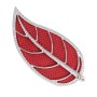 2 PCS Leaf Shape Car Plastic Decorative Sticker, Size: 12.0 x 6.0cm(Silver + Red)