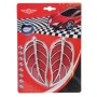 2 PCS Leaf Shape Car Plastic Decorative Sticker, Size: 12.0 x 6.0cm(Silver + Red)