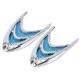 2 PCS Car Plastic Decorative Sticker, Size: 10.0 x 5.0cm(Silver + Blue)