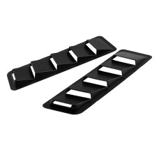 2 PCS Universal Car Air Intake Scoop Bonnet Hood Vent Louver Cooling Panel Trim Set(Black)