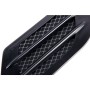 2 PCS Euro Style Plastic Decorative Air Flow Intake Turbo Bonnet Hood Side Vent Grille Cover With Self-adhesive Sticker