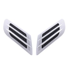 2 PCS Euro Style Plastic Decorative Air Flow Intake Turbo Bonnet Hood Side Vent Grille Cover With Self-adhesive Sticker(Grey)