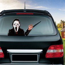 Screaming Killer Pattern Horror Series Car Rear Windshield Window Wiper Self-Adhesive Decorative Sticker