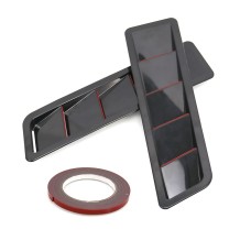 SSW007A-BK-R Black 2 in 1 Car Air Intake Scoop Bonnet Hood Vent Louver Cooling Panel Trim Set