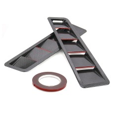 SSW007A-C-R Carbon Fiber 2 in 1 Car Air Intake Scoop Bonnet Hood Vent Louver Cooling Panel Trim Set