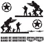 2 PCS/Set D-135 Band of Brothers Pattern Car Modified Decorative Sticker(Black)