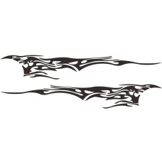 2 PCS/Set D-144 Fire Element Pattern Car Modified Decorative Sticker(Black)