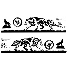 2 ПК/набор D-180 Wolf Totem Pattern Modied Decorative Decorative Sitcle (Black)