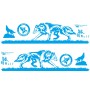 2 ПК/набор D-180 Wolf Totem Pattern Modied Decorative Decorative Sitcle (Blue)