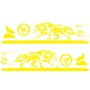 2 ПК/набор D-180 Wolf Totem Pattern Modied Decorative Decorative Sitcker (желтый)