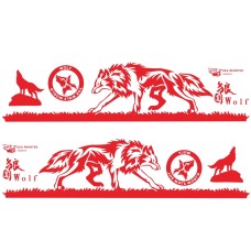 2 PCS/Set D-180 Wolf Totem Pattern Car Modified Decorative Sticker(Red)