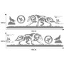 2 ПК/набор D-180 Wolf Totem Pattern Modied Decorative Decorative Sitcle (светло-серый)