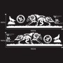 2 ПК/набор D-180 Wolf Totem Pattern Modied Decorative Decorative Sticker (белый)