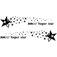 2 ПК/набор D-207 Star Pattern Modified Decorative Decorative Sticker (Black)