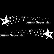 2 PCS/Set D-207 Star Pattern Car Modified Decorative Sticker(White)