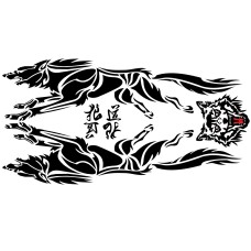 2 PCS/Set D-218 Wolf Totem Pattern Car Modified Decorative Sticker(Black)