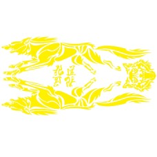 2 ПК/набор D-218 Wolf Totem Pattern Modied Decorative Sticker (желтый)